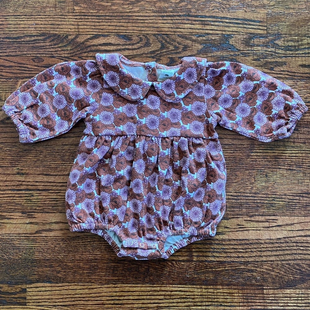 Kate Quinn Peterpan Bubble - Poppies and Daisies 3-6 months Cotton Interlock